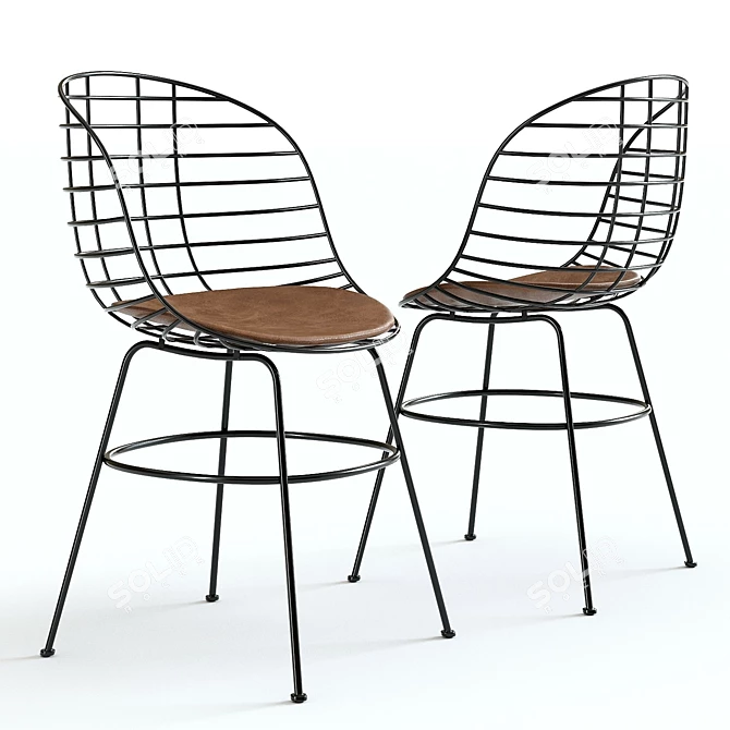 Modern Zeke Chair: Stylish Indoor/Outdoor Dining 3D model image 1