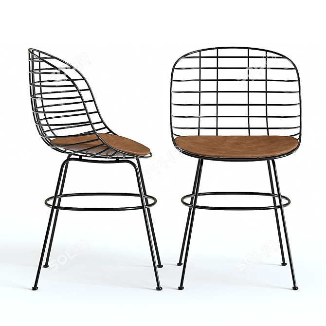 Modern Zeke Chair: Stylish Indoor/Outdoor Dining 3D model image 2