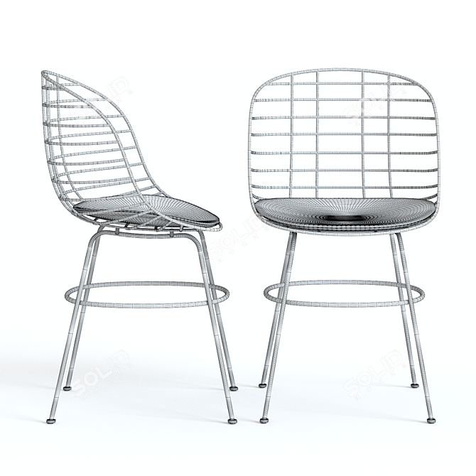 Modern Zeke Chair: Stylish Indoor/Outdoor Dining 3D model image 3