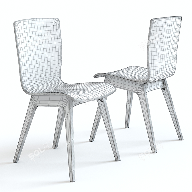 Sleek West Elm Crest Chair: High-Detail 3D Model 3D model image 2