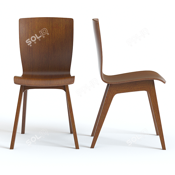 Sleek West Elm Crest Chair: High-Detail 3D Model 3D model image 3