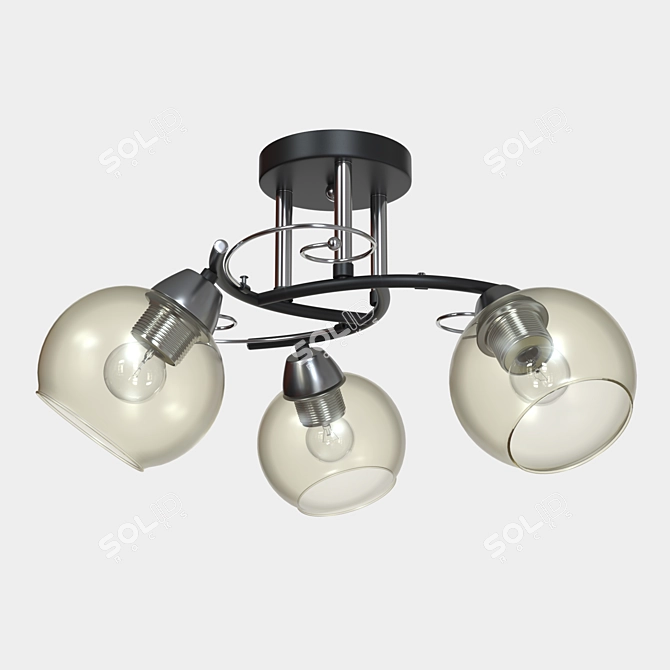 Modern Italian Ceiling Chandelier, Melefa 3507/3C 3D model image 1