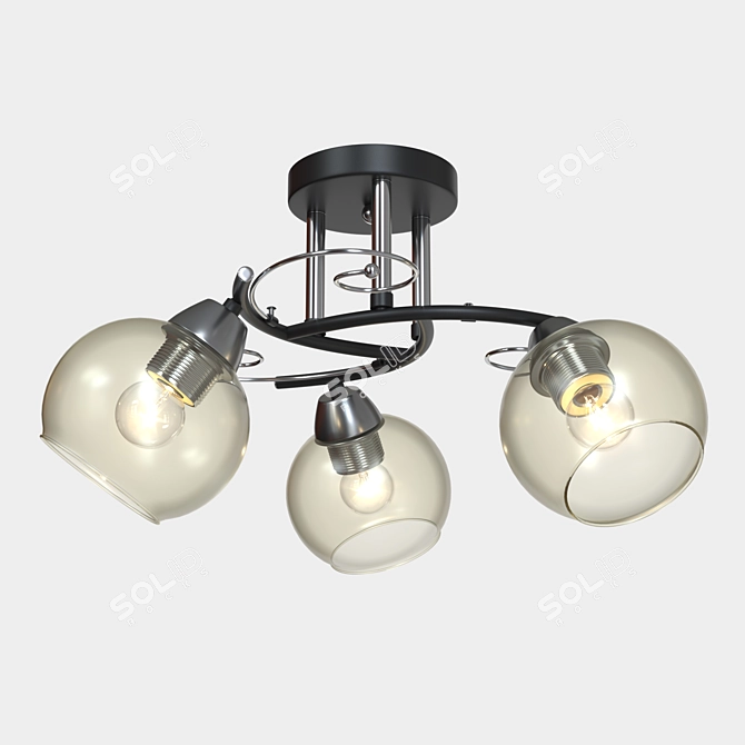 Modern Italian Ceiling Chandelier, Melefa 3507/3C 3D model image 2