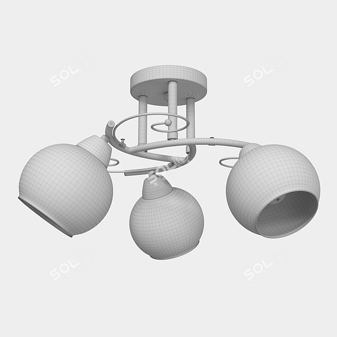 Modern Italian Ceiling Chandelier, Melefa 3507/3C 3D model image 3