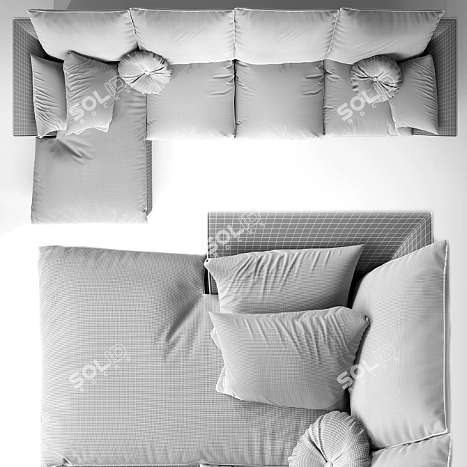 MABAY Vosart Modular Sofa with Sleeper and Multiple Upholstery Options 3D model image 3