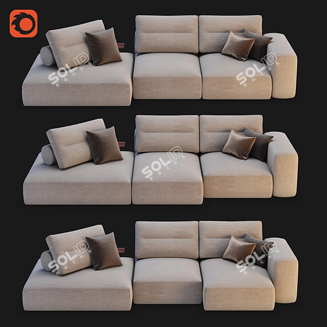 Saba Italia My Taos Modular Sofa 3D model image 1