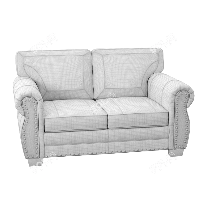 Cozy Velvet Sofa 3D model image 3