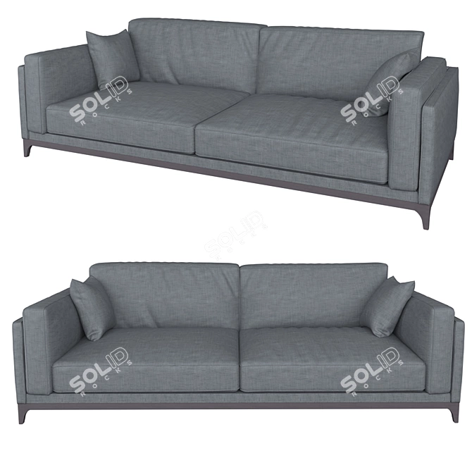 Marconato & Zappa Fabric Sofa 3D model image 1