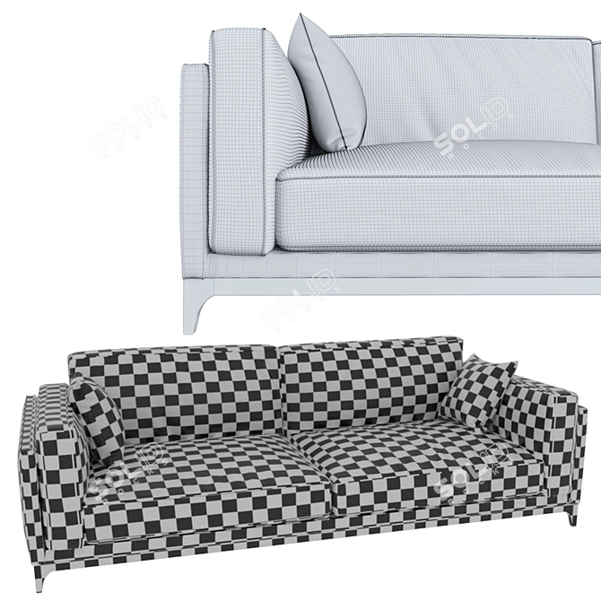 Marconato & Zappa Fabric Sofa 3D model image 3