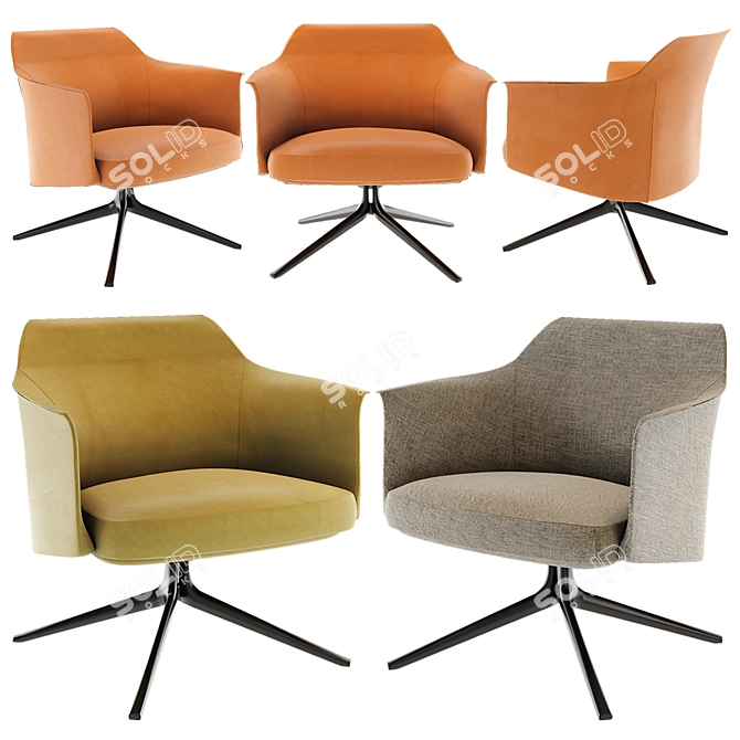 Poliform Stanford Bridge Chair - Elegant, Comfortable Design 3D model image 1