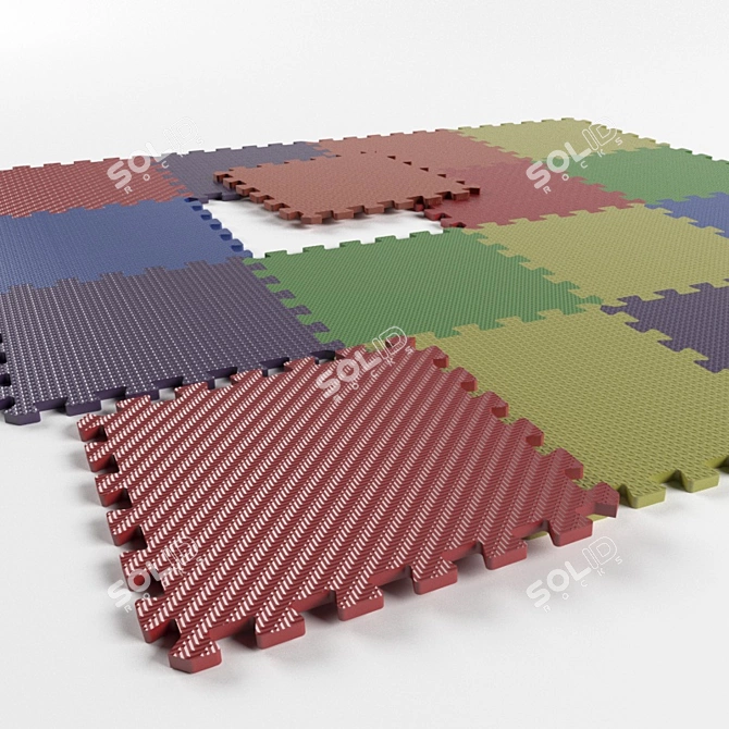 Playful Elements: Kids Rug 3D model image 2