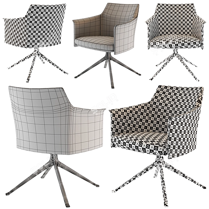 Poliform Stanford Bridge Chair: Vintage Leather Elegance 3D model image 3