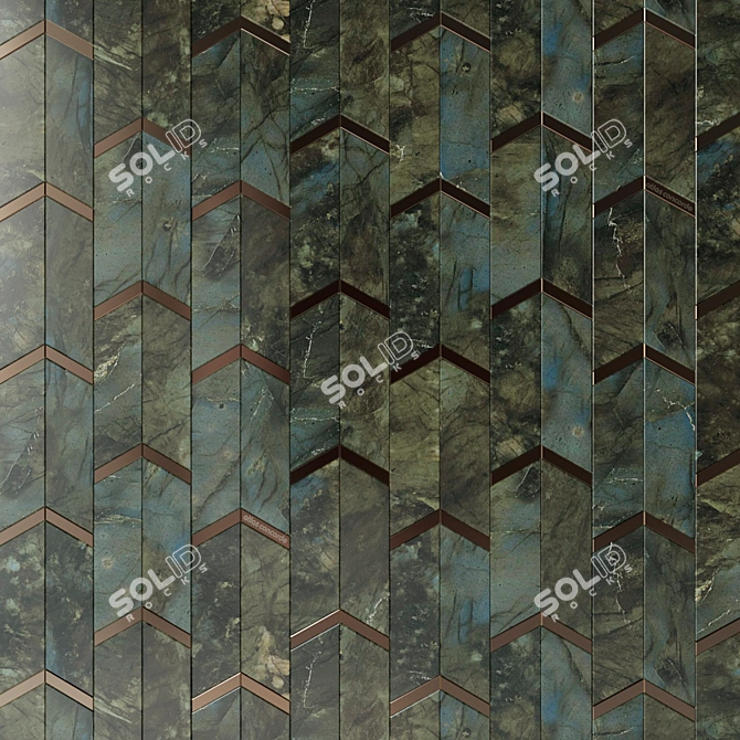 Elegant Chevron Wall Tile 3D model image 3