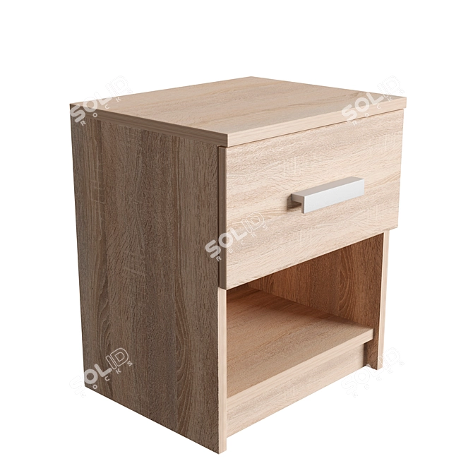 Modern Nightstand with Dual Color Options 3D model image 1