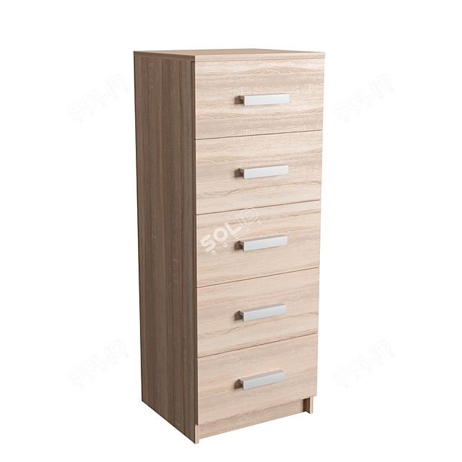 Modern Wood and Plastic Chest 3D model image 1