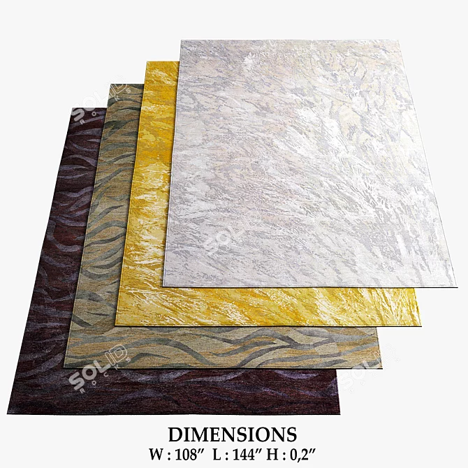 Nature-Inspired Handcrafted Rugs 3D model image 1