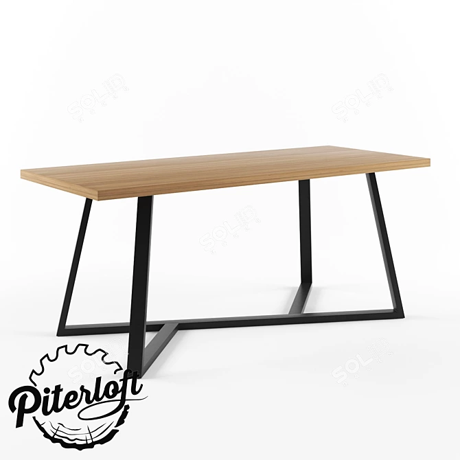Modern Loft-Style Table "Amsterdam 3D model image 1