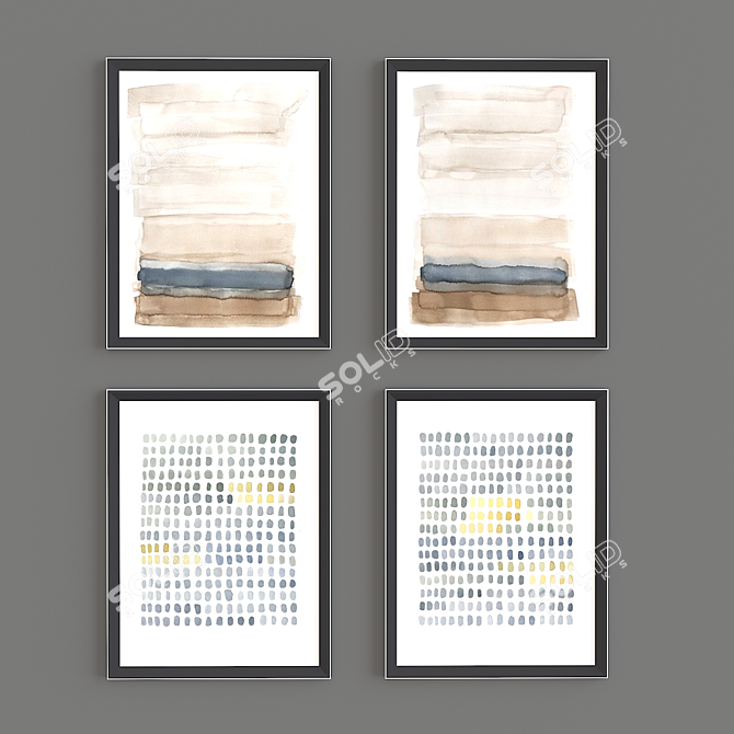 Minimalistic Aquarelle Set 3D model image 1