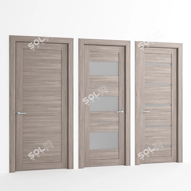 Modern Duplex Interior Doors 3D model image 1