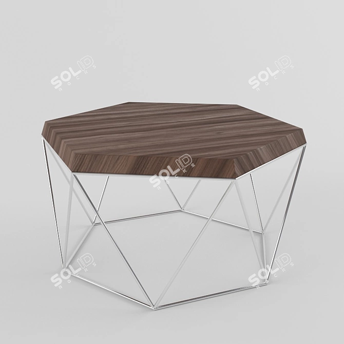 Hexagon Metal Coffee Table 3D model image 1