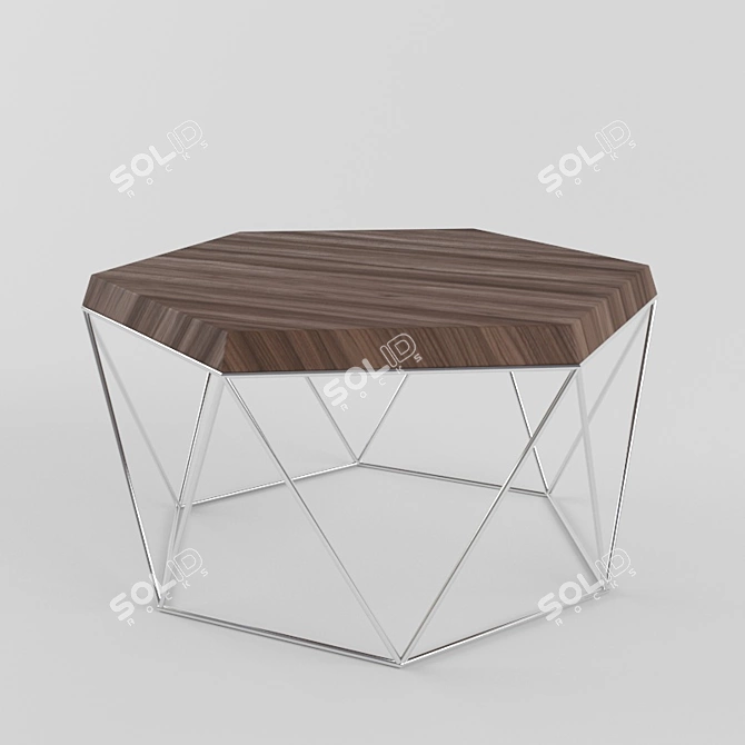 Hexagon Metal Coffee Table 3D model image 2