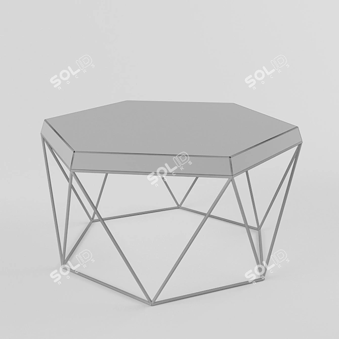 Hexagon Metal Coffee Table 3D model image 3