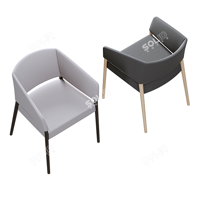 Modern MARCELA Chair - Various Finishes. 3D model image 2