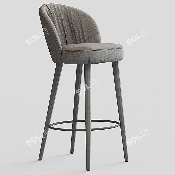 Montbel Rose Stool - Elegant and Functional 3D model image 3