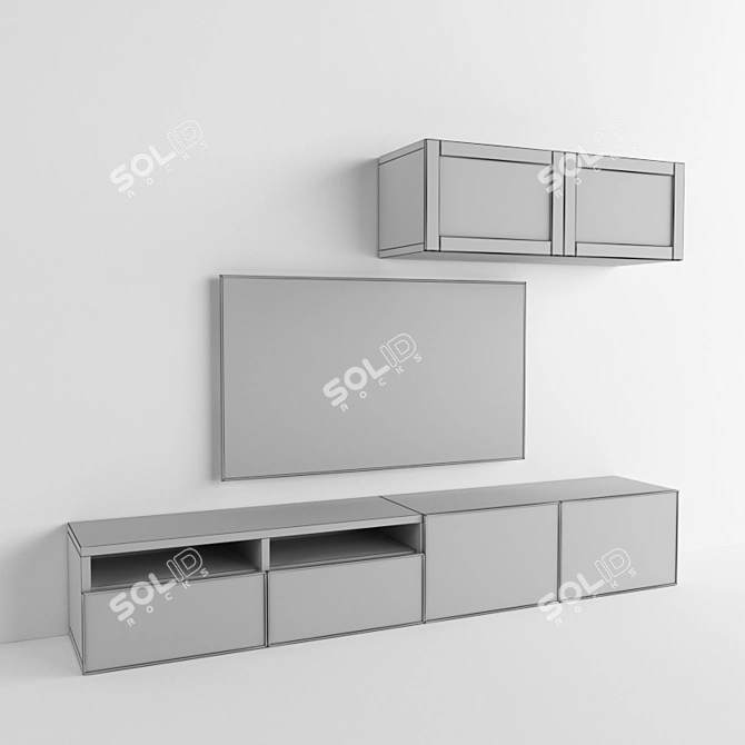 Modern TV Stand: IKEA BESTO Panel 3D model image 3