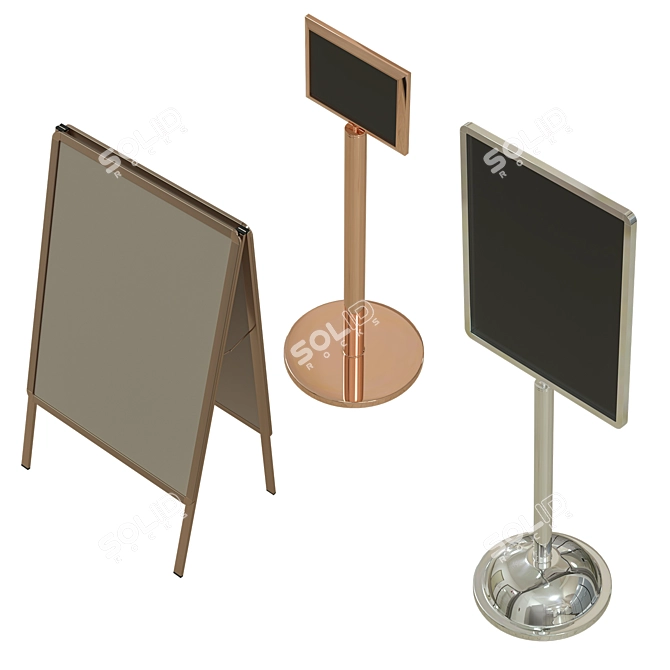 3DMax Sign Stand Set 3D model image 2