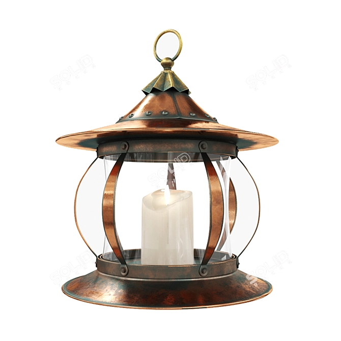 Vintage Bronze Desk Lamp 3D model image 1