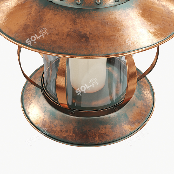 Vintage Bronze Desk Lamp 3D model image 2