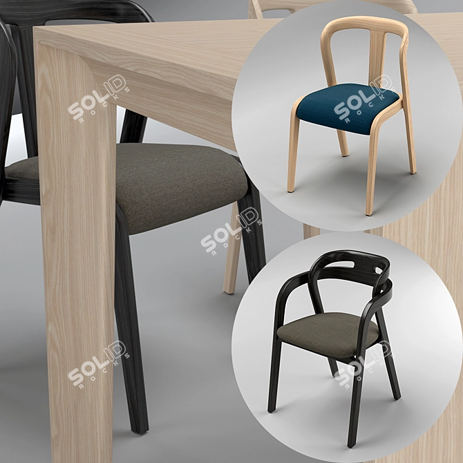 Passioni Genea Chair and Prince Table Set 3D model image 2