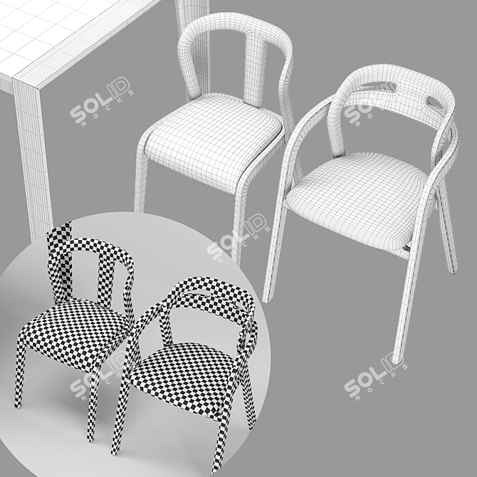 Passioni Genea Chair and Prince Table Set 3D model image 3