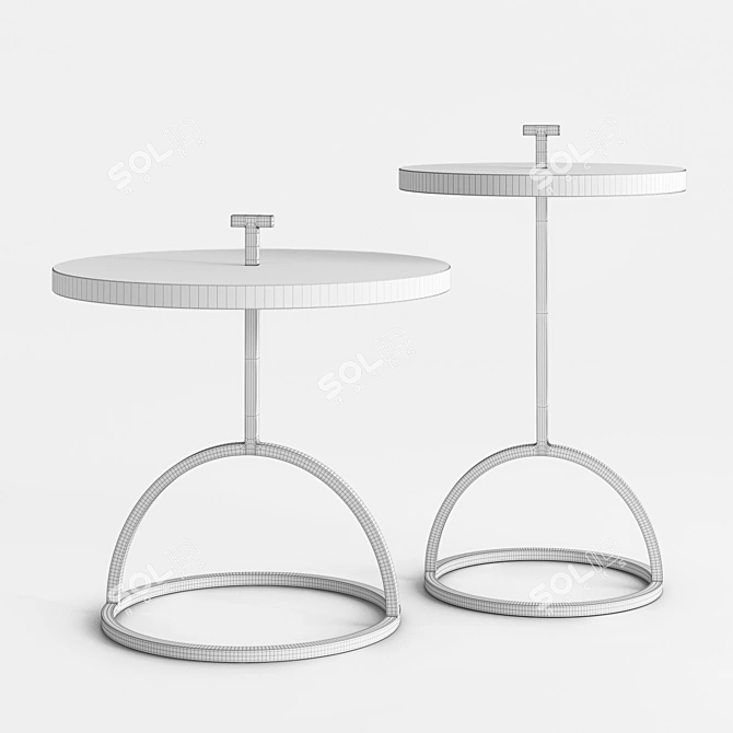 Brass Leg Round Tables 3D model image 2
