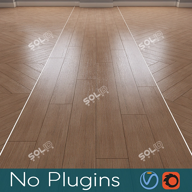 Vintage Wood Flooring 3D model image 1