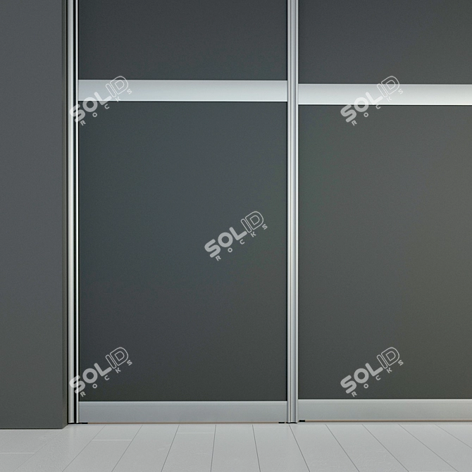 Minimalist Sliding Door Wardrobe 3D model image 2