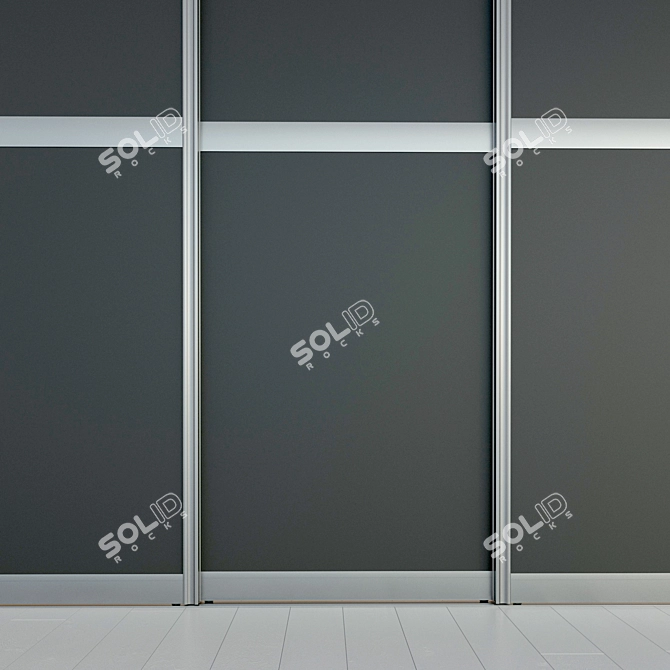 Minimalist Sliding Door Wardrobe 3D model image 3