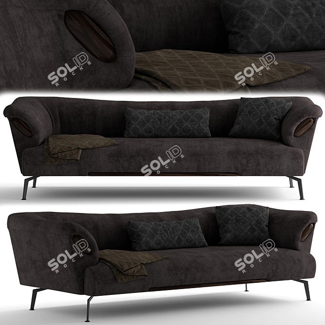 Stylish Lester Sofa: Polys 181,636 3D model image 1