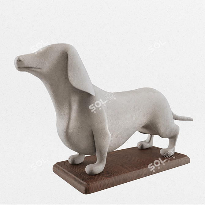 Whimsical Wiener Dog Sculpture 3D model image 2