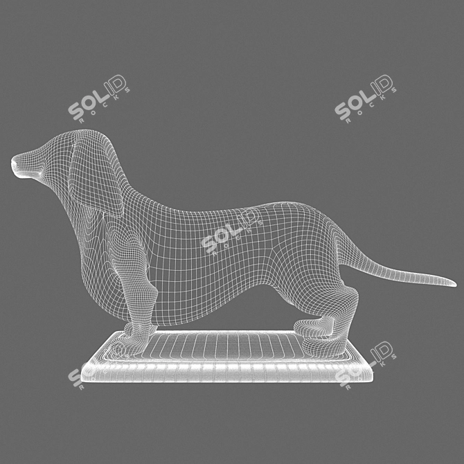 Whimsical Wiener Dog Sculpture 3D model image 3