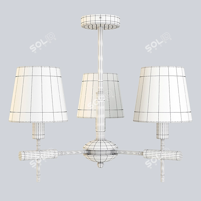 Elegant Gold Pendant Lamp 3D model image 2