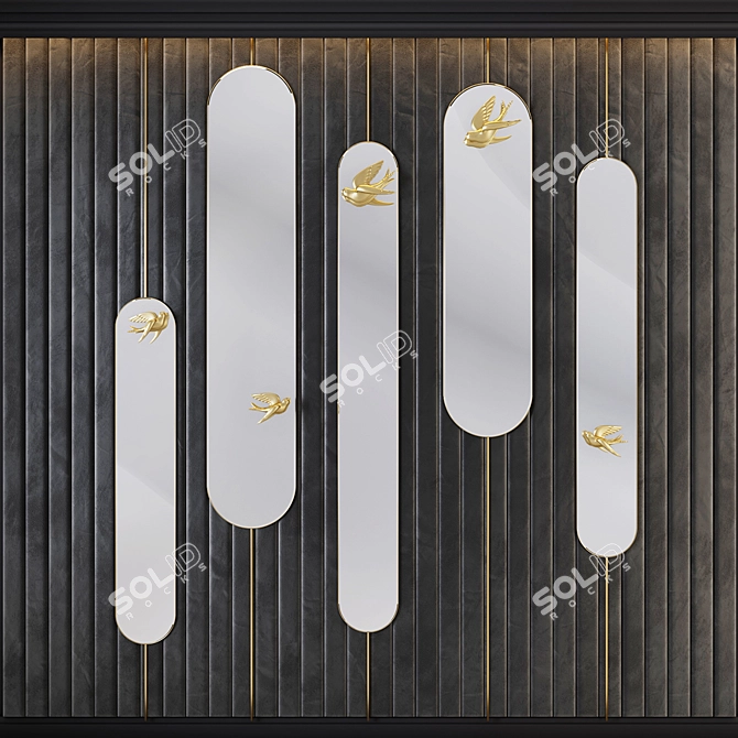 Gulls Decorative Panel: Elegant Wall Art 3D model image 1