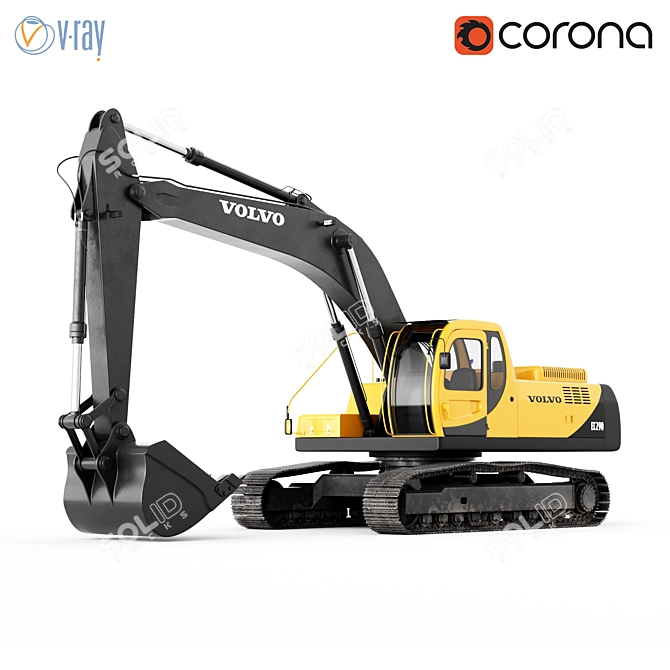 Volvo EC290 Excavator | Powerful Excavating Machine 3D model image 1