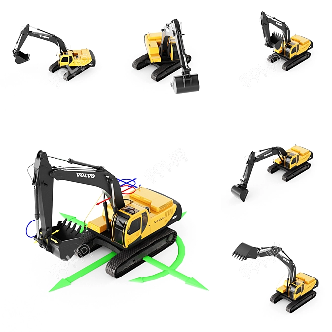 Volvo EC290 Excavator | Powerful Excavating Machine 3D model image 2