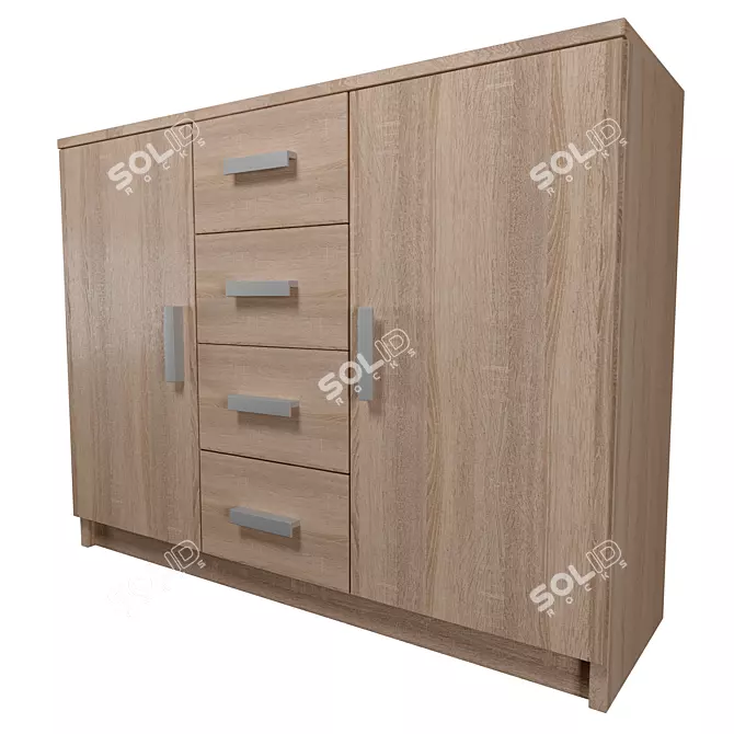 Modern Chest with Dual Color Options 3D model image 1