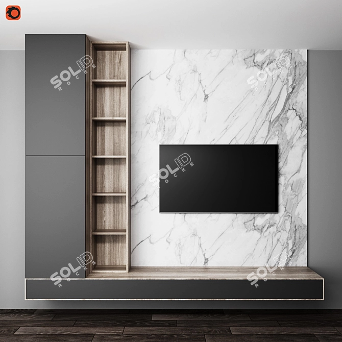 Title: SleekWall TV Stand 3D model image 1