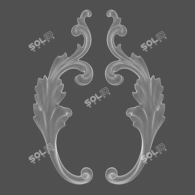 Title: RODECOR Baroque Polyurethane Decor 3D model image 3