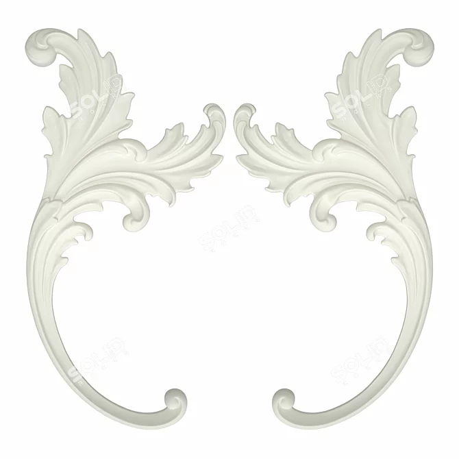 Elegant Volyut Baroque Decor 3D model image 2