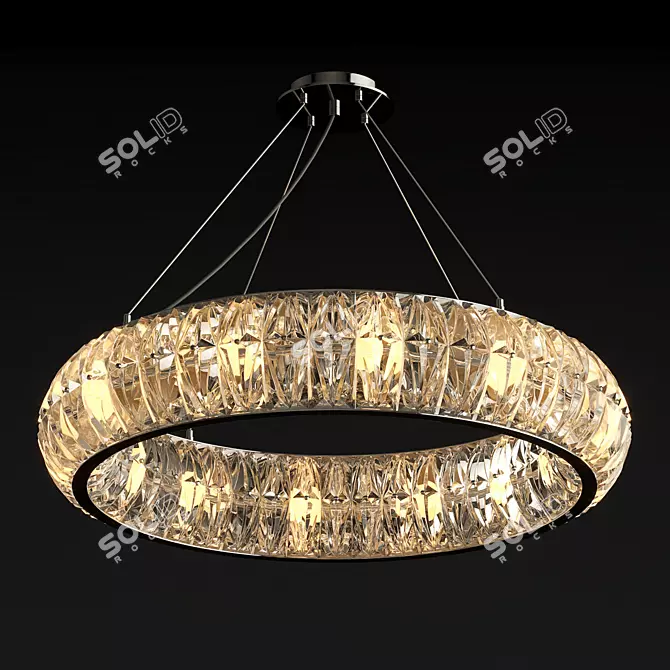 Crystal Elements Ring Chandelier 3D model image 1